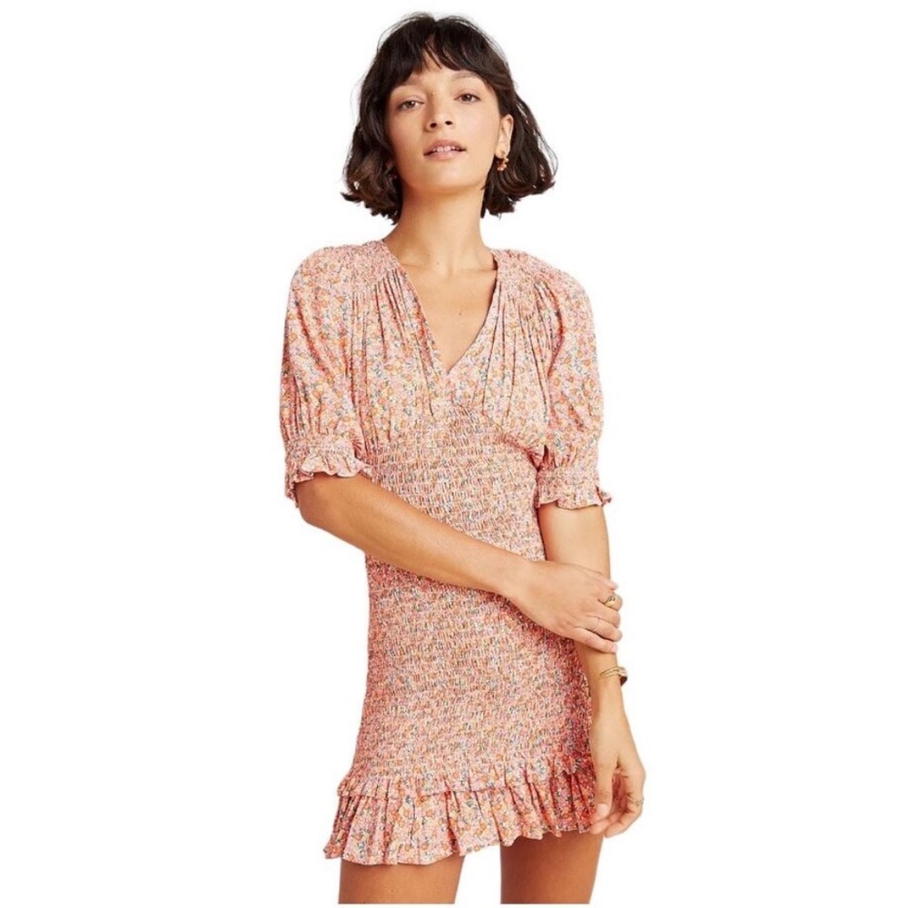 Faithfull the Brand || Margherita Mini Floral Smock Dress